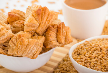 Bakery cookies and products with sugar. Usually eaten in breakfasts with milk or tea.