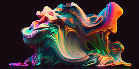 abstract colourful fractal 3d paint background