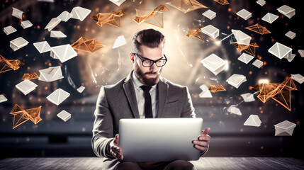 He crafts a digital communication strategy to reach potential customers.