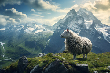 sheep in the mountains, generative ai 