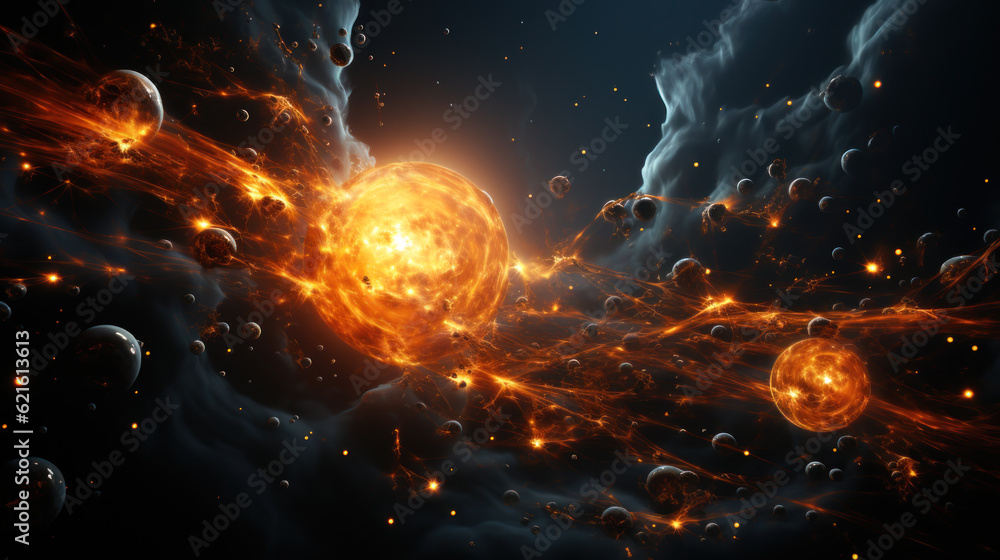 Canvas Prints abstract space background with nebula, stars and galaxies