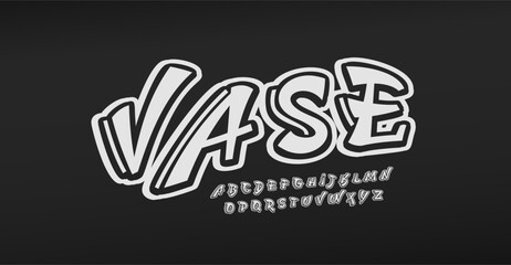 Graffiti font, teenage and summer street art alphabet, hip hop style letters. Vector typeset.