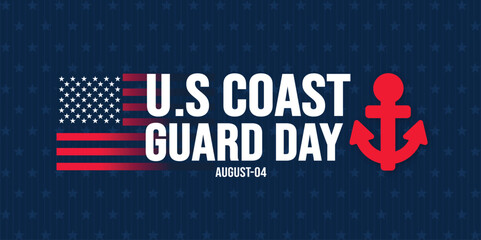 us coast guard birthday background template. Holiday concept. background, banner, placard, card, and poster design template with text inscription and standard color. vector illustration.