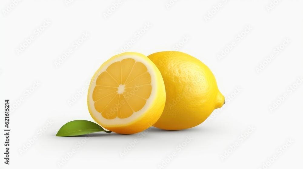 Poster lemon on white background