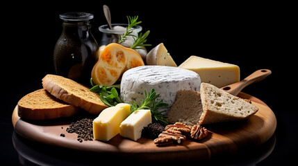 Charcuterie on Circle Board Side View