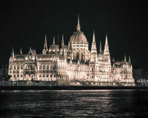 budapest, parliament, hungary, architecture, river, building, danube, hungarian, europe, city, night