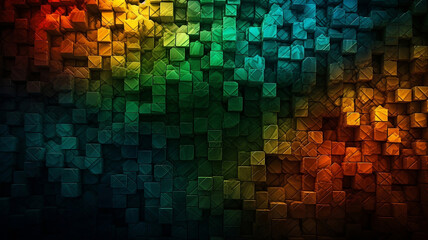 Abstract colorful background of 3d blocks.Random Puzzle Background. Generative AI