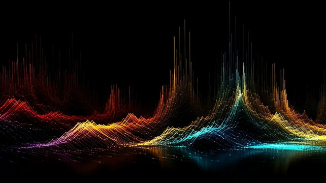 abstract futuristic background. Network line connect stream. Generative AI