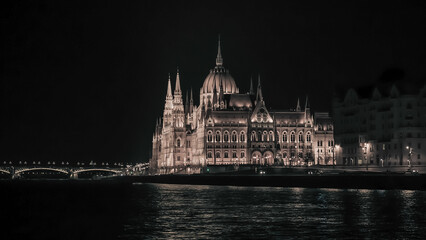 Naklejka premium budapest, parliament, hungary, building, river
