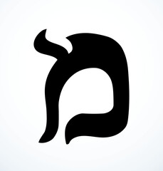 Vector drawing. Hebrew letter icon