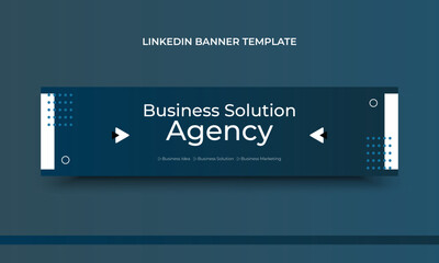 Fototapeta na wymiar Business solution agency linkedin banner template 