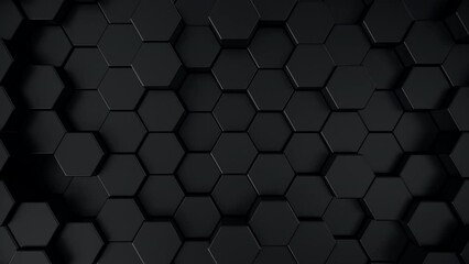 3d render hexagons abstract background. Simple geometric honeycomb wave animation. Hexagonal mosaic motion texture. Seamless loop. - Powered by Adobe