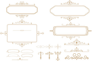 Collection of different vintage frames, templates and design elements. Retro  typographic design elements. Template for design invitations, posters and other design.