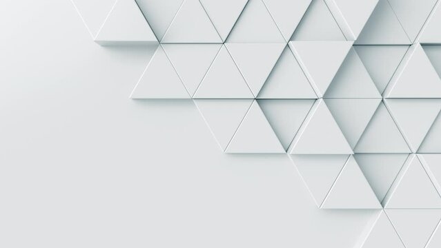 3d render abstract background. White mosaic pattern with triangles motion wave animation. Simple empty blank texture for business broadcast concept. Seamless loop. - Powered by Adobe