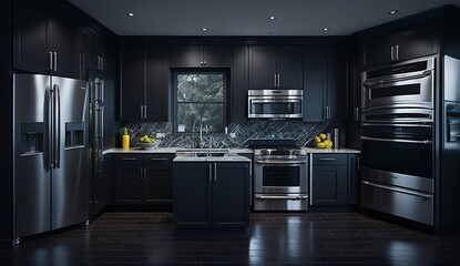 Modern Kitchen Design with Appliances and Cabinetry