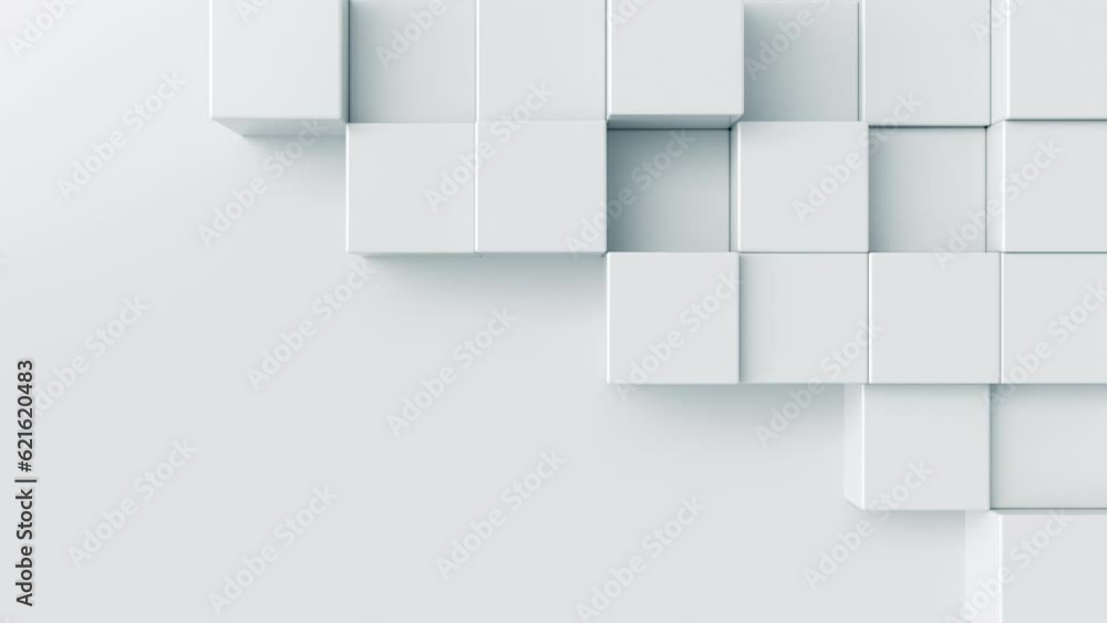 Poster white 3d abstract background. boxes motion texture with copy space for clean and creative business c