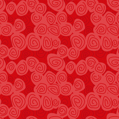 Floral red roses pattern. Hand drawn millefleurs seamless pattern with red roses.
