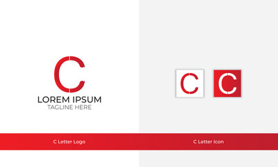 C letter logo design template with gradient color

