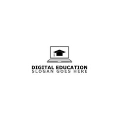 Digital education logo template. Logo education course isolated on white background