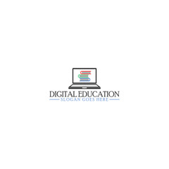 Digital education logo template. Logo education course isolated on white background