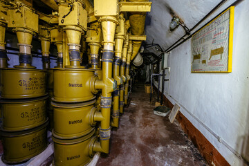 Air filtration and ventilation system in Soviet bunker or bomb shelter