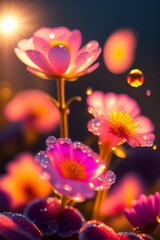 Obraz na płótnie Canvas pink flower in water