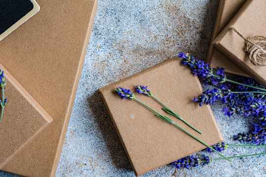 Handmade wrapping with lavender decor
