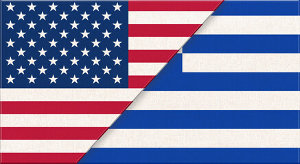 Naklejka premium Flags of USA and Germany. American and German national flags