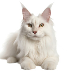 maine coon cat isolated on white background