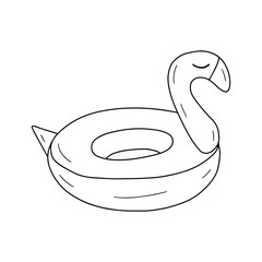 Flamingo rubber ring vector illustration