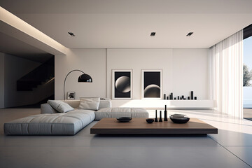 Room for Relaxation: Spacious Living Room with Simple, Modern, Minimalist Design