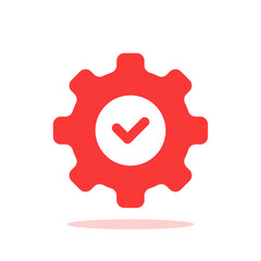 red gear with checkmark like efficient product