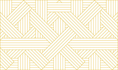 Simple geometric vector seamless pattern with gold embroidery motifs line texture on white background. Light modern simple wallpaper, bright tile backdrop, monochrome graphic element
