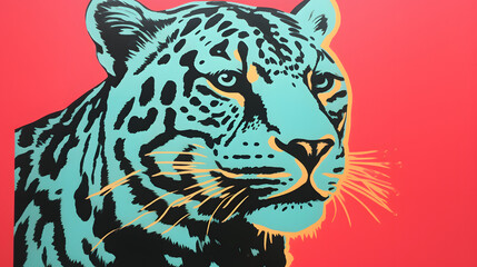 Leopard risograph vector