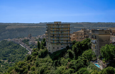 Fototapeta na wymiar The panoramic view of old town of Ragusa Ibla in Sicily.