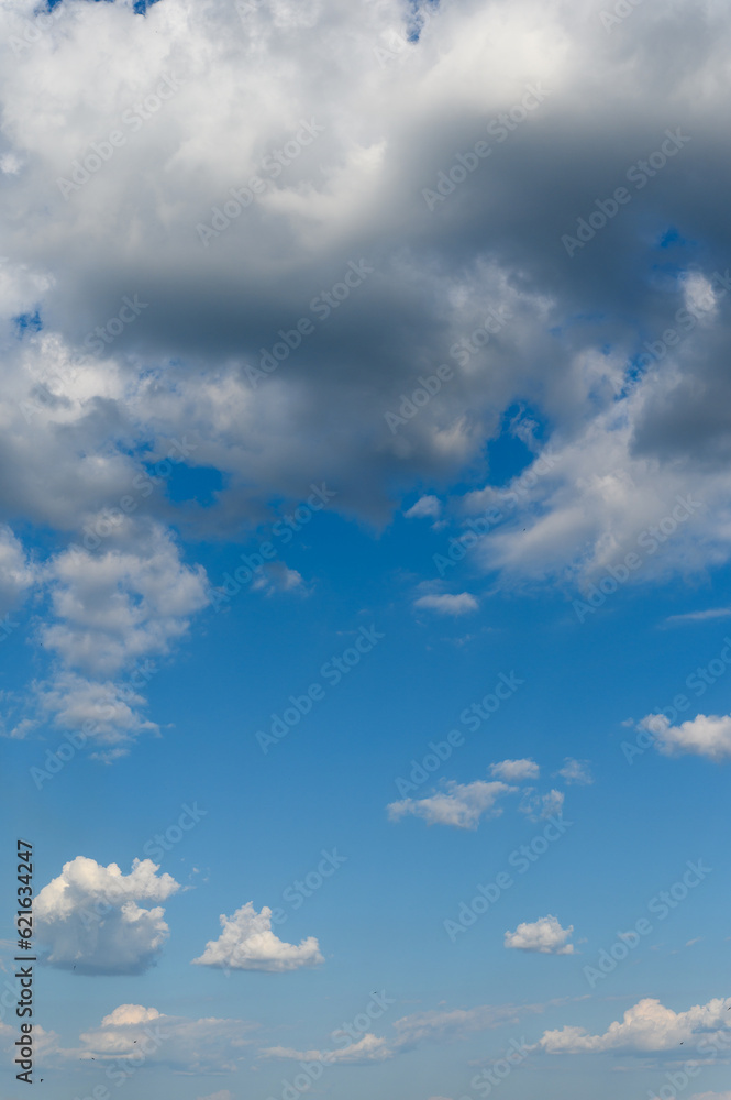 Wall mural Beautiful white cloud on clear blue sky as nature concept .