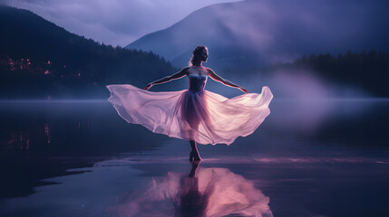 Fototapeta na wymiar amazing photo of light painting photo ballet dancer