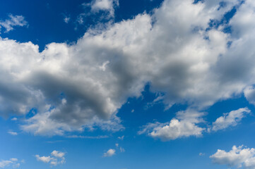 Beautiful white cloud on clear blue sky as nature concept .