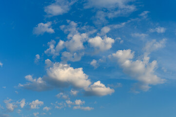 Beautiful white cloud on clear blue sky as nature concept .