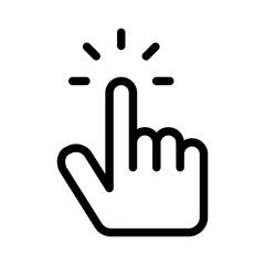 Vector icon click, touch symbol play button. Simple, flat design for web or mobile applications