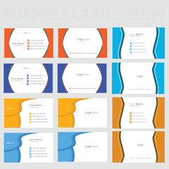 Professional modern double sided  business card design template. Flat range business card animation
