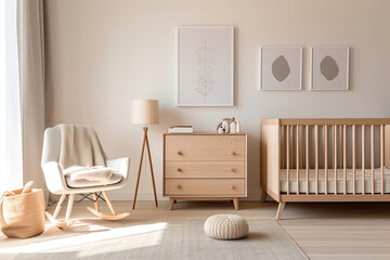Serenity in Simplicity: Modern Minimalist Design of a Nursery with Neutral Soft Colors, Creating a Peaceful Retreat for Your Little One