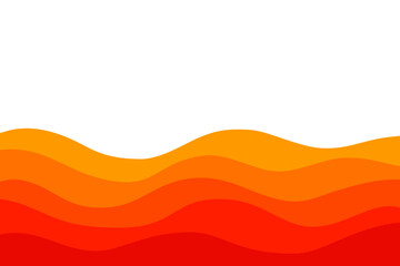 Orange Wave Abstract Curve Liquid Water Orange Juice Element on Transparent Background Vector. Border Frame Summer Summertime Gradient Colors Decoration Flat Simple Normal