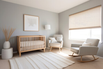 Serenity in Design: Discover the Modern Minimalist Nursery Design with Neutral Soft Colors, Creating a Peaceful Haven for Your Baby