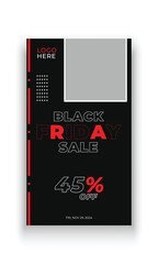 Black friday Sale social media story banner template