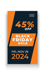 Black friday Sale social media story banner template