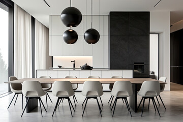 Effortless Sophistication: Experience the Modern Minimalist Dining Room Design, a Harmonious Space for Culinary Delights