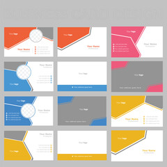 Professional modern double sided  business card design template. Flat range business card animation
