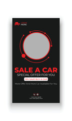 Car sale social media story banner template
