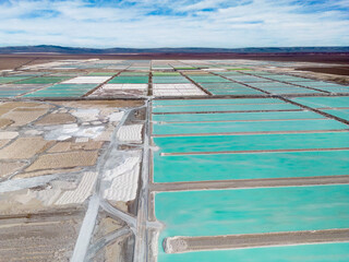 Lithium fields in the Atacama desert in Chile, South America - a surreal landscape where batteries are born